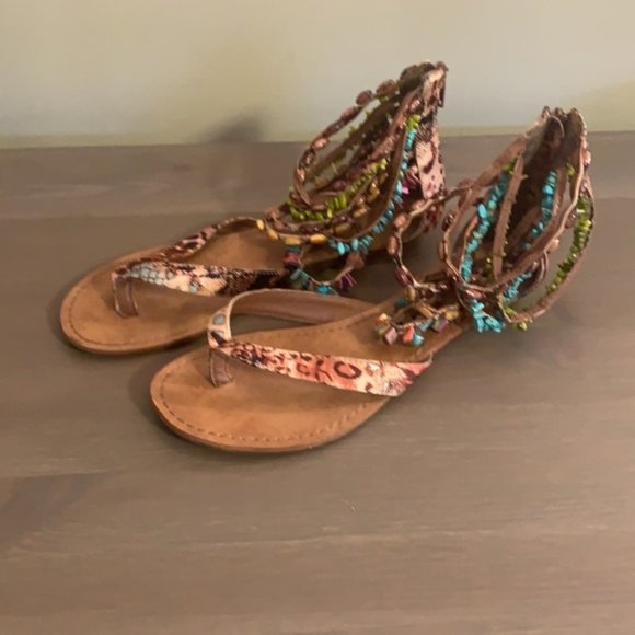 Nine West Multicoloured Beaded Sandals - Women’s Size 7.5 - Picture 2 of 8